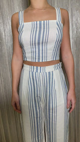 Blue and White Linen Co-Ord