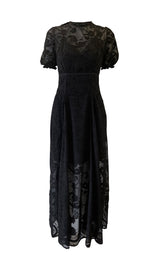 Black Evening Lace Maxi Dress