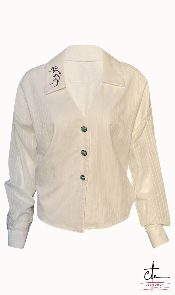 White Beirut Cotton Button Up Shirt