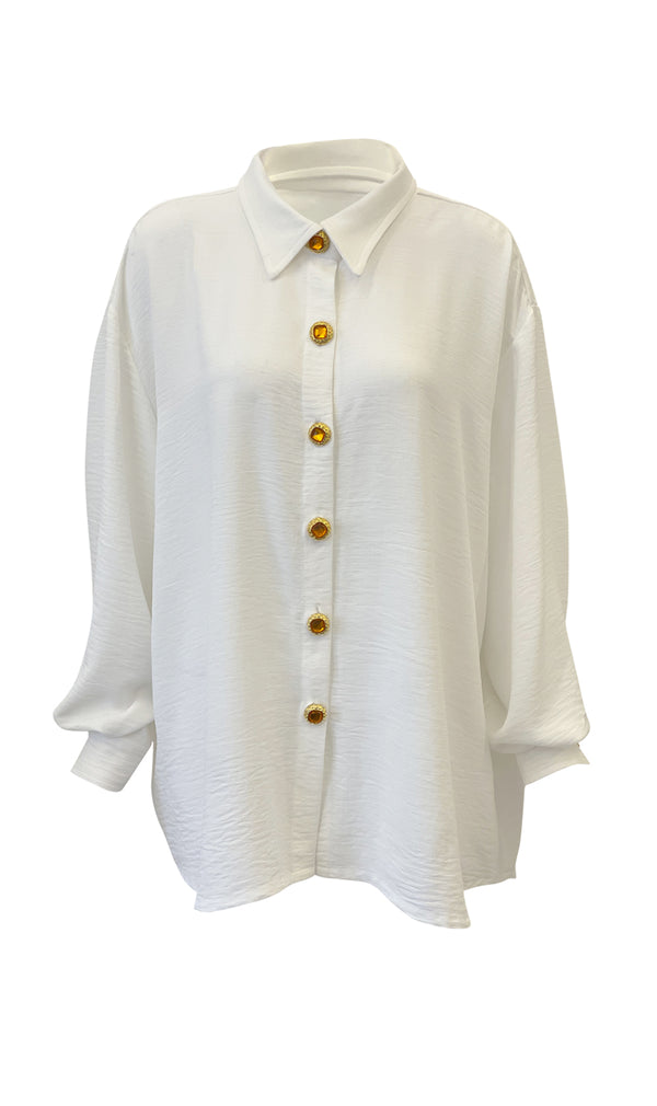 White Oversized Button-Up Shirt