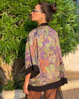 Multicolored Double Faced Brocade Kimono